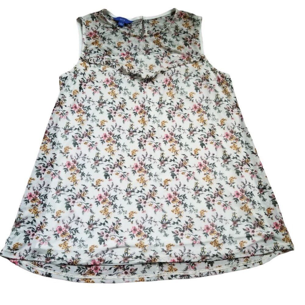 APT.9 Flowery Sleeveless Pullover Top - Size Large